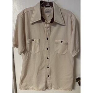 Vntg Arrow Doubler  Dagger Collar Button Up Shirt Mens 15 1/2 Short Sleeve  70s